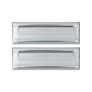 Deltana Mail Slot 8 7/8" with Back Plate in Polished Chrome