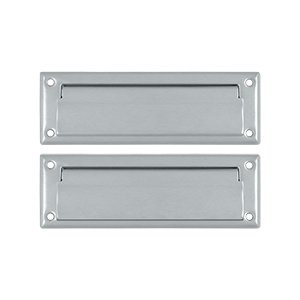 Deltana Mail Slot 8 7/8" with Back Plate in Brushed Chrome