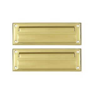 Deltana Mail Slot 8 7/8" with Back Plate in Polished Brass