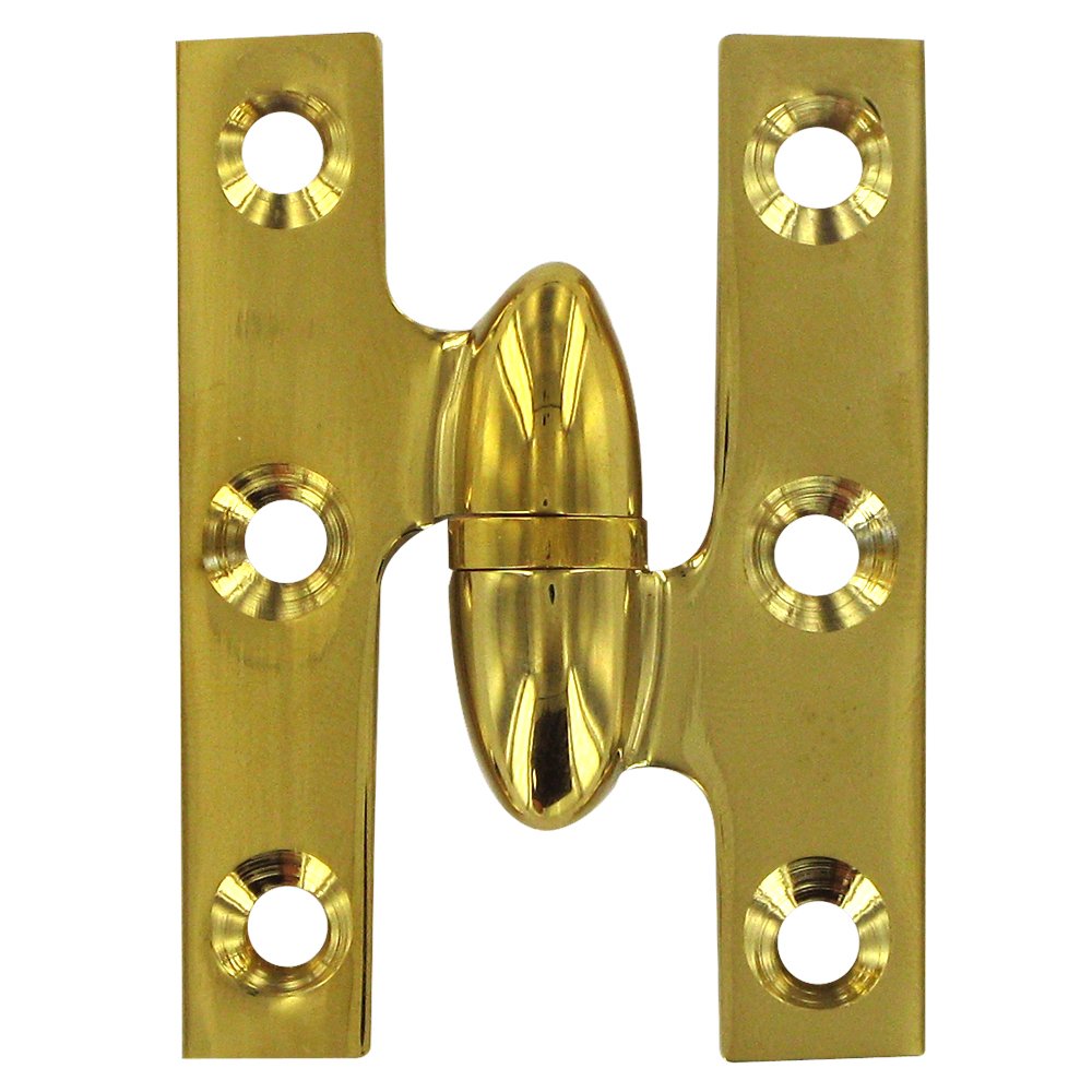 Deltana Solid Brass 2" x 1 1/2" Right Handed Olive Knuckle Hinge (Sold Individually) in PVD Brass