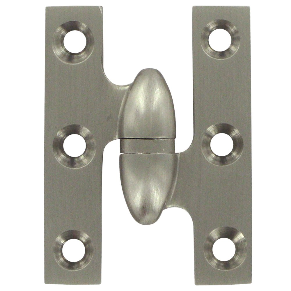 Deltana Solid Brass 2" x 1 1/2" Right Handed Olive Knuckle Hinge (Sold Individually) in Brushed Nickel