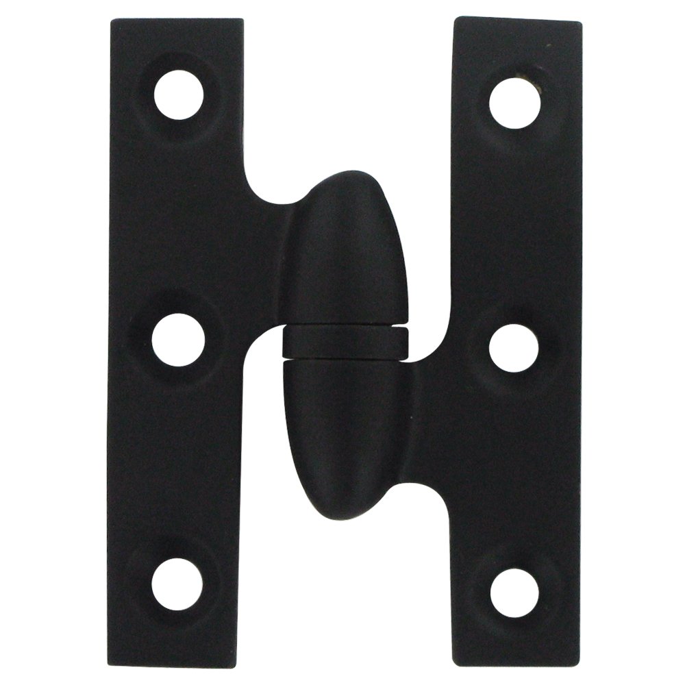 Deltana Solid Brass 2" x 1 1/2" Right Handed Olive Knuckle Hinge (Sold Individually) in Paint Black