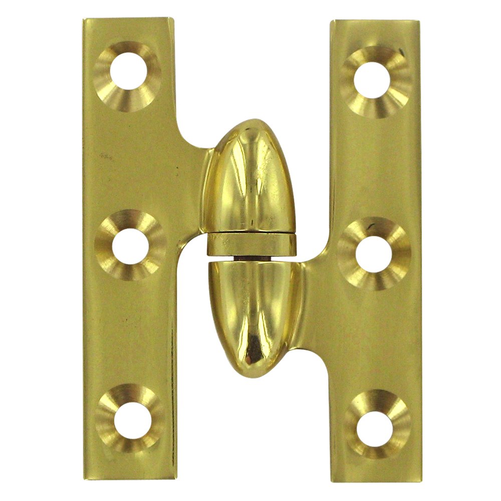 Deltana Solid Brass 2" x 1 1/2" Right Handed Olive Knuckle Hinge (Sold Individually) in Polished Brass