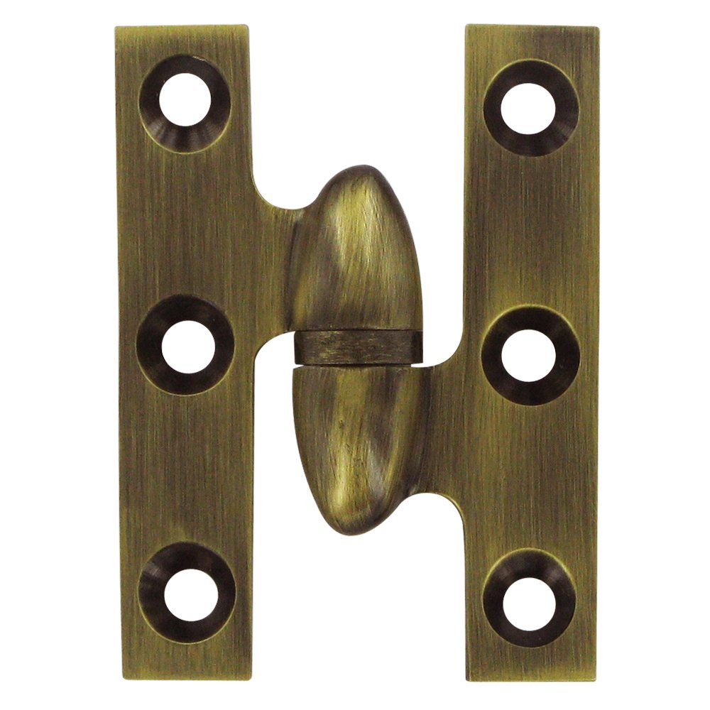 Deltana Solid Brass 2" x 1 1/2" Right Handed Olive Knuckle Hinge (Sold Individually) in Antique Brass