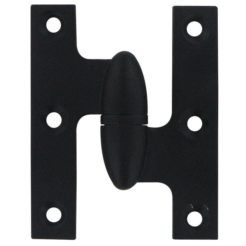 Deltana Solid Brass 2 1/2" x 2" Right Handed Olive Knuckle Hinge (Sold Individually) in Paint Black