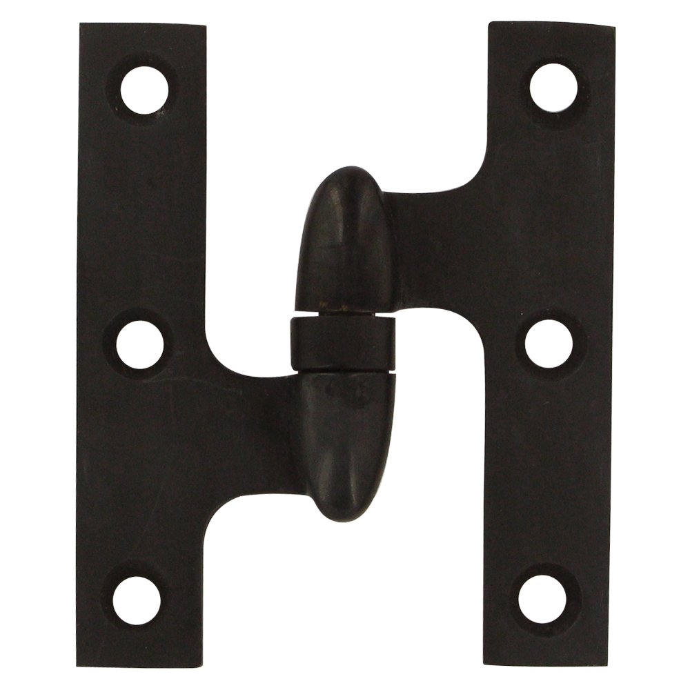 Deltana Solid Brass 3" x 2 1/2" Left Handed Olive Knuckle Door Hinge (Sold Individually) in Oil Rubbed Bronze