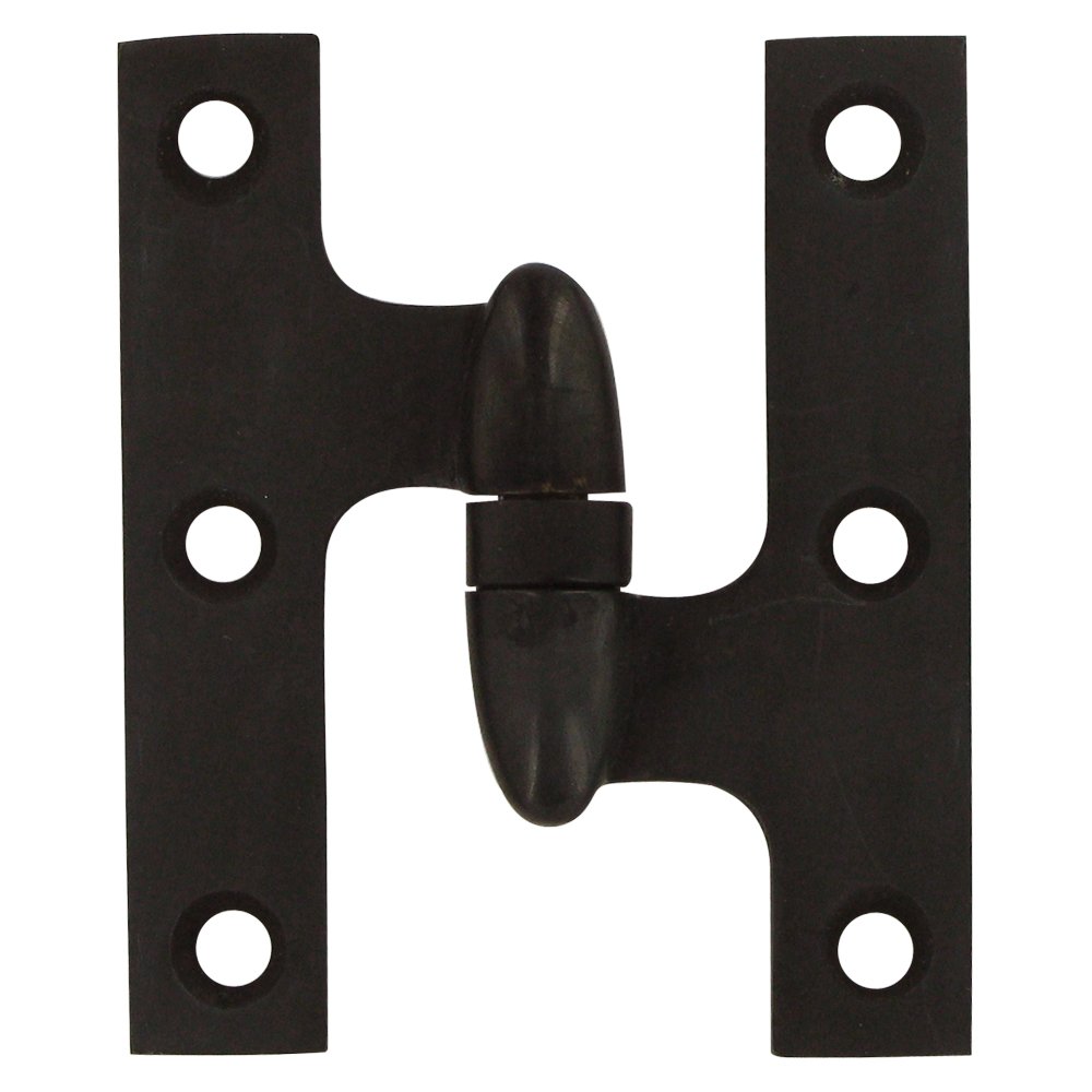 Deltana Solid Brass 3" x 2 1/2" Right Handed Olive Knuckle Door Hinge (Sold Individually) in Oil Rubbed Bronze