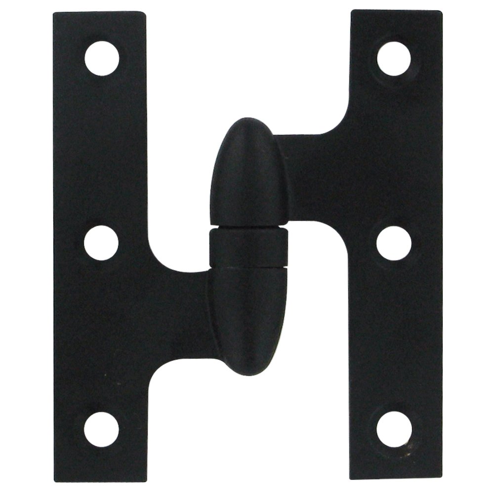Deltana Solid Brass 3" x 2 1/2" Left Handed Olive Knuckle Door Hinge (Sold Individually) in Paint Black