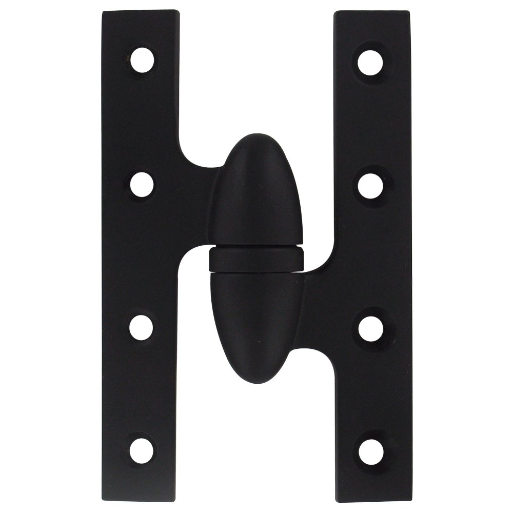 Deltana Solid Brass 5" x 3 1/4" Right Handed Olive Knuckle Door Hinge (Sold Individually) in Paint Black