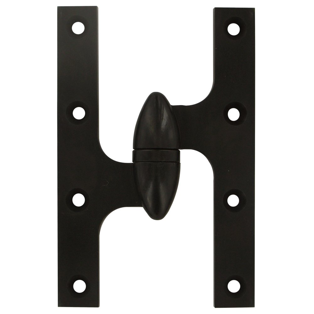 Deltana Solid Brass 6" x 4" Left Handed Olive Knuckle Door Hinge (Sold Individually) in Oil Rubbed Bronze