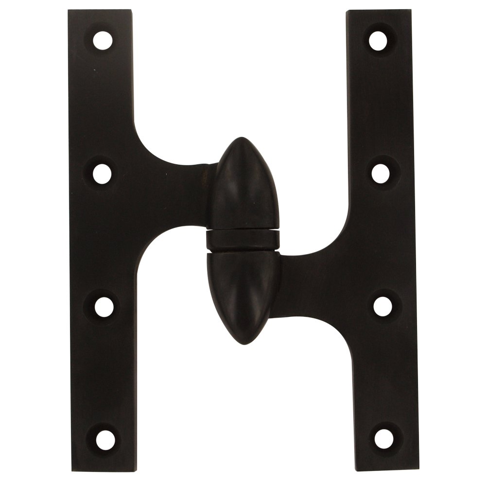 Deltana Solid Brass 6" x 4 1/2" Right Handed Olive Knuckle Door Hinge (Sold Individually) in Oil Rubbed Bronze