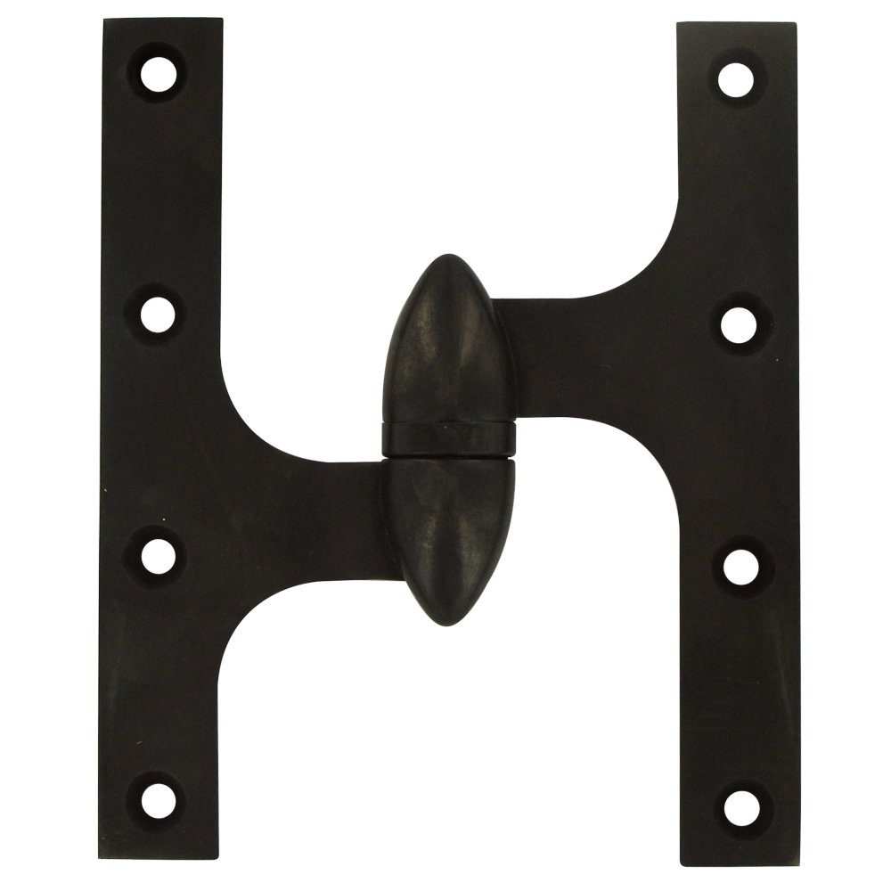 Deltana Solid Brass 6" x 5" Left Handed Olive Knuckle Door Hinge (Sold Individually) in Oil Rubbed Bronze