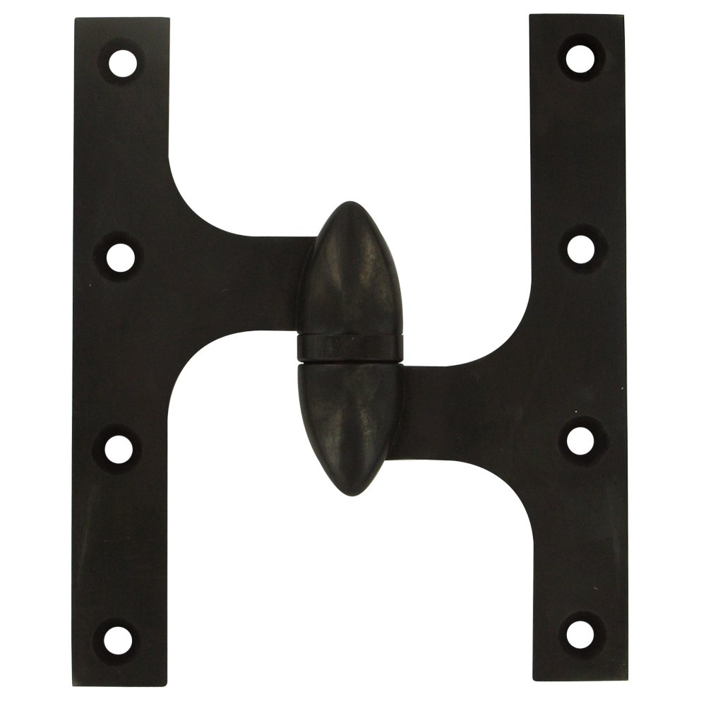 Deltana Solid Brass 6" x 5" Right Handed Olive Knuckle Door Hinge (Sold Individually) in Oil Rubbed Bronze