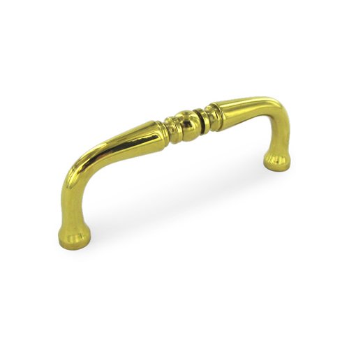 Deltana Solid Brass 3" Centers Traditional Wire Pull in Polished Brass