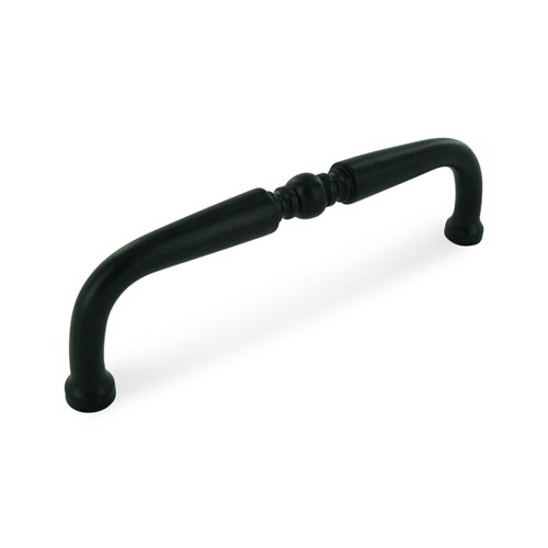 Deltana Solid Brass 4" Centers Traditional Wire Pull in Paint Black