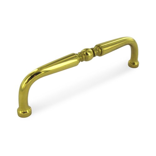 Deltana Solid Brass 4" Centers Traditional Wire Pull in Polished Brass