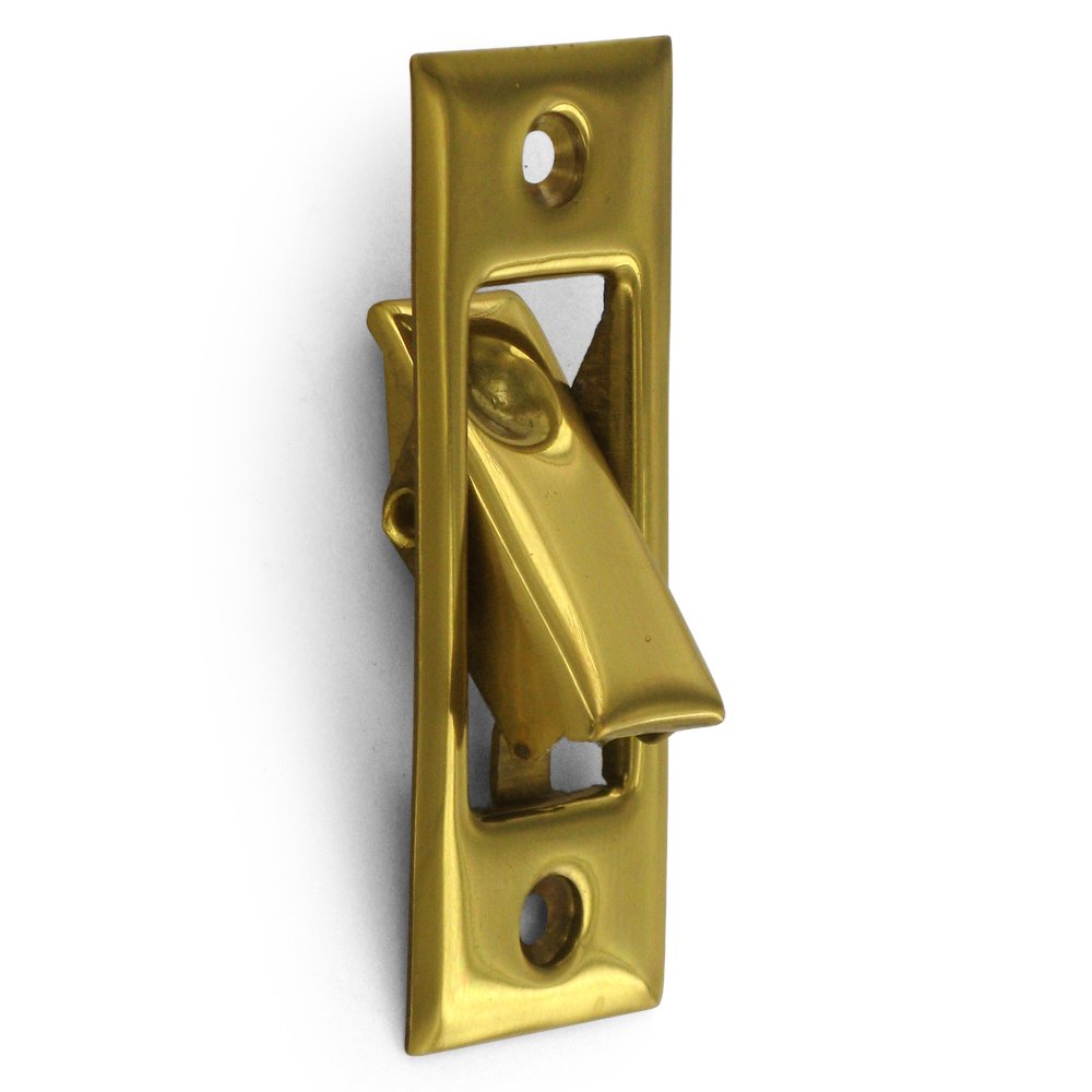 Deltana Solid Brass Pocket Door Jamb Bolt in Unlacquered Brass
