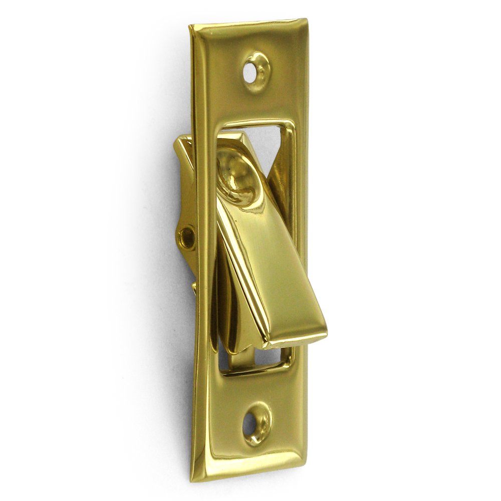 Deltana Solid Brass Pocket Door Jamb Bolt in Polished Brass