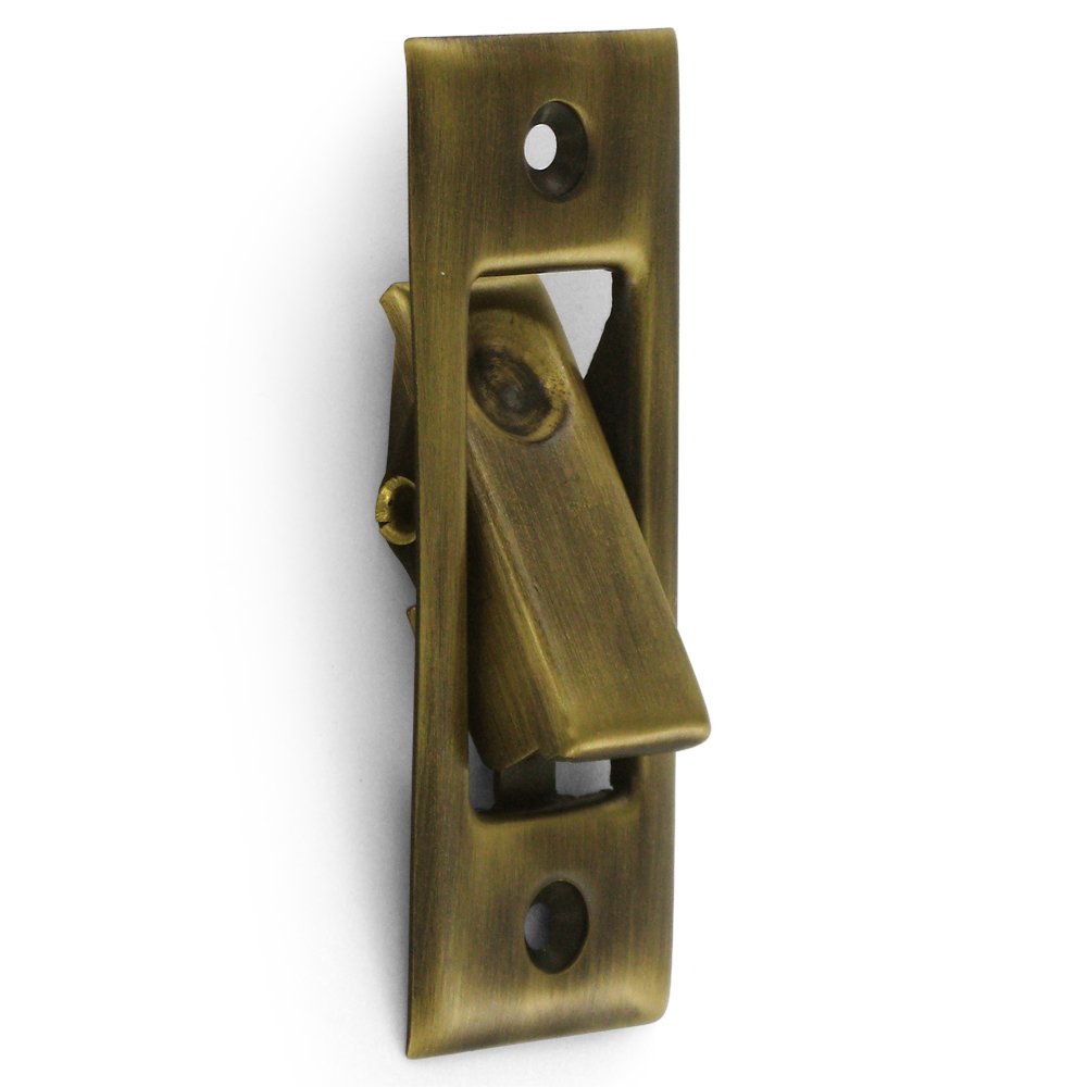 Deltana Solid Brass Pocket Door Jamb Bolt in Antique Brass