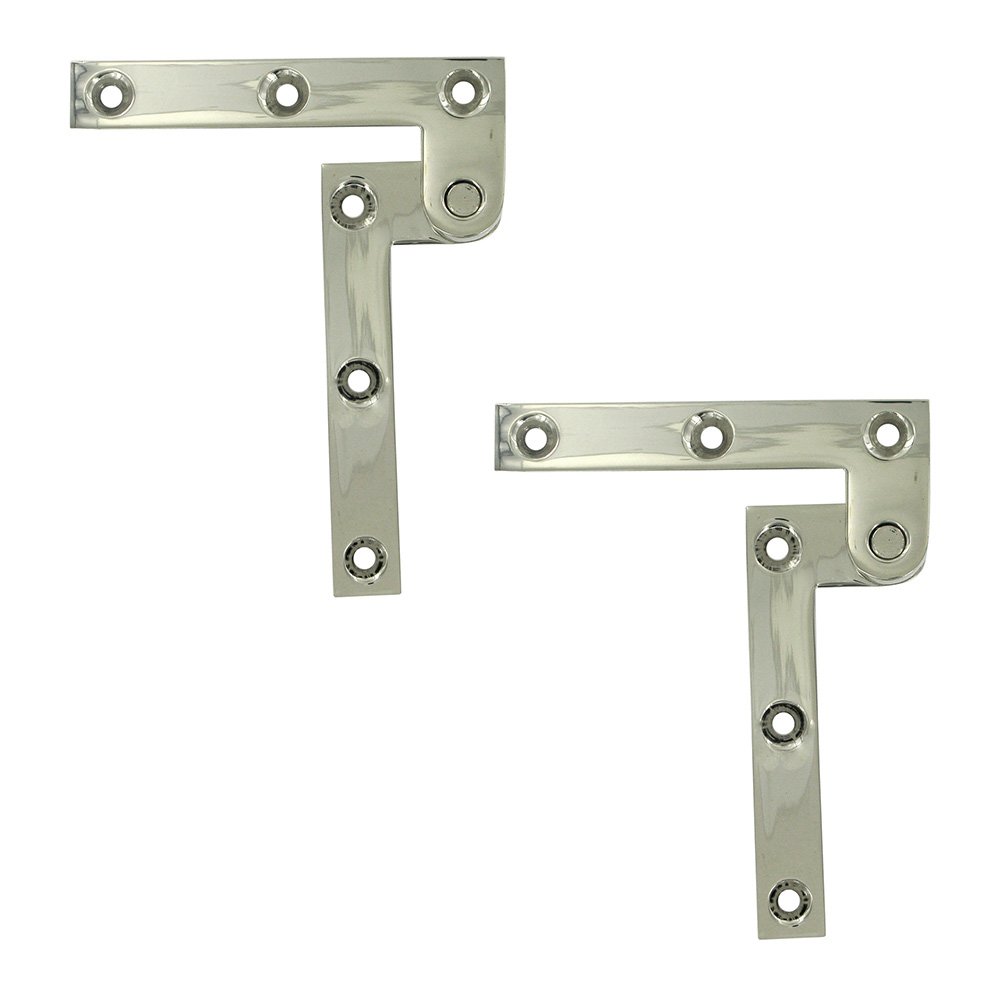 Deltana Solid Brass 3 7/8" x 5/8" x 1/4" Pivot Door Hinge (Sold as a Pair) in Polished Nickel