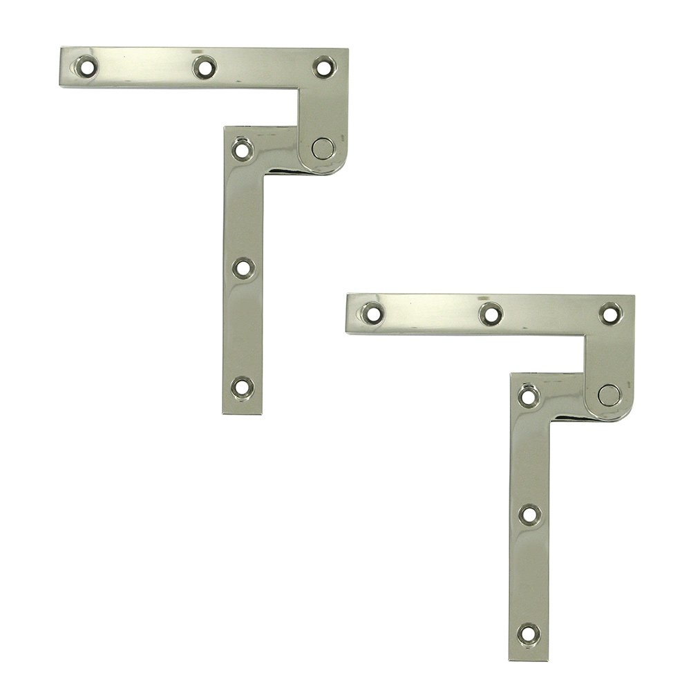Deltana Solid Brass 4 3/8" x 5/8" x 1/4" Pivot Door Hinge (Sold as a Pair) in Polished Nickel