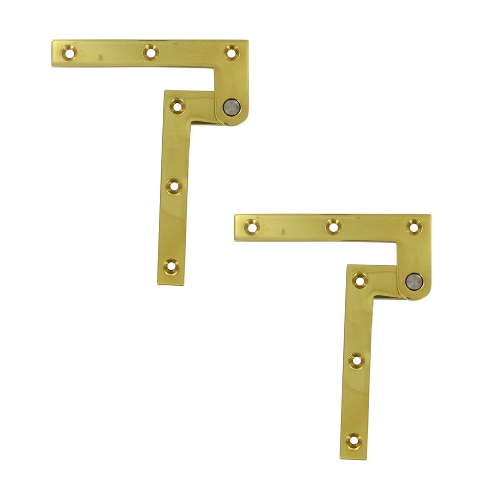 Deltana Solid Brass 4 3/8" x 5/8" x 1/4" Pivot Door Hinge (Sold as a Pair) in Polished Brass