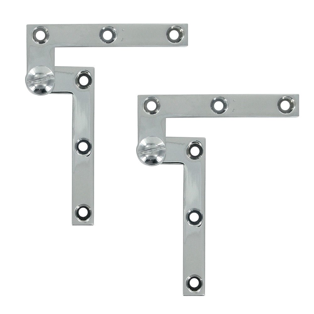 Deltana Solid Brass 4 3/8" x 5/8" x 3/8" Pivot Door Hinge (Sold as a Pair) in Polished Chrome