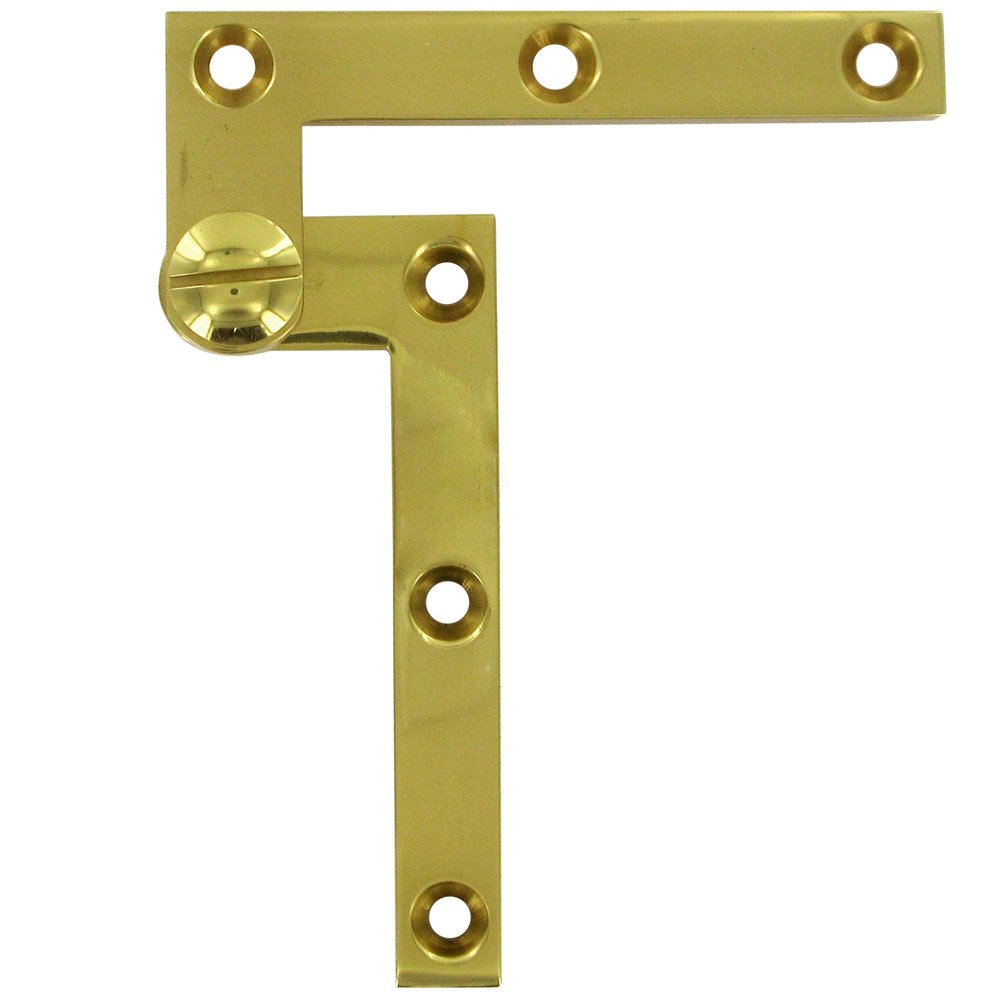 Deltana Solid Brass 4 3/8" x 5/8" x 3/8" Pivot Door Hinge (Sold as a Pair) in Polished Brass