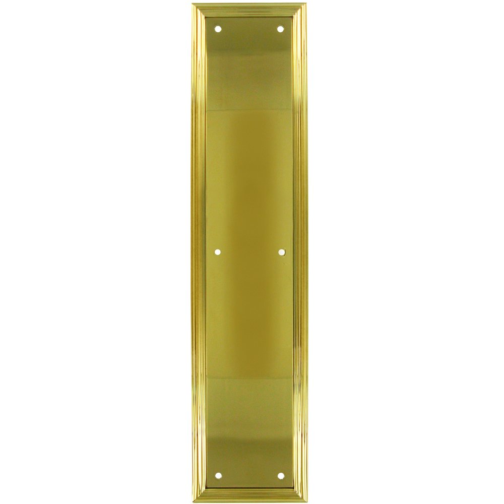 Deltana Solid Brass 15" x 3 1/2" Heavy Duty Framed Push Plate in PVD Brass