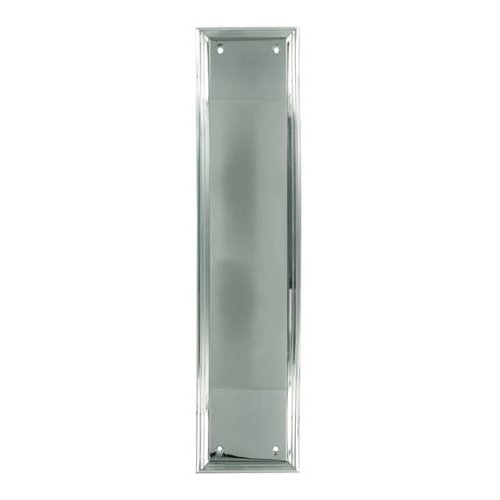 Deltana Solid Brass 15" x 3 1/2" Heavy Duty Framed Push Plate in Polished Chrome