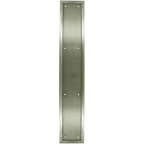 Deltana Solid Brass 20" x 3 1/2" Heavy Duty Framed Push Plate in Brushed Nickel
