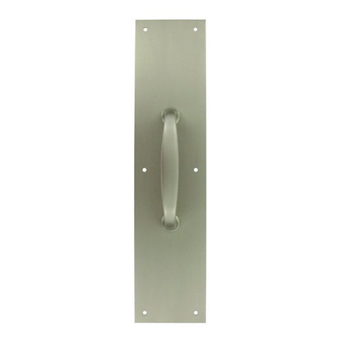 Deltana Solid Brass 15" x 3 1/2" Push/Pull Plate with 5 1/2" Handle in Brushed Nickel