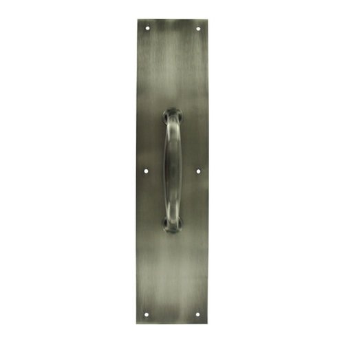 Deltana Solid Brass 15" x 3 1/2" Push/Pull Plate with 5 1/2" Handle in Antique Nickel