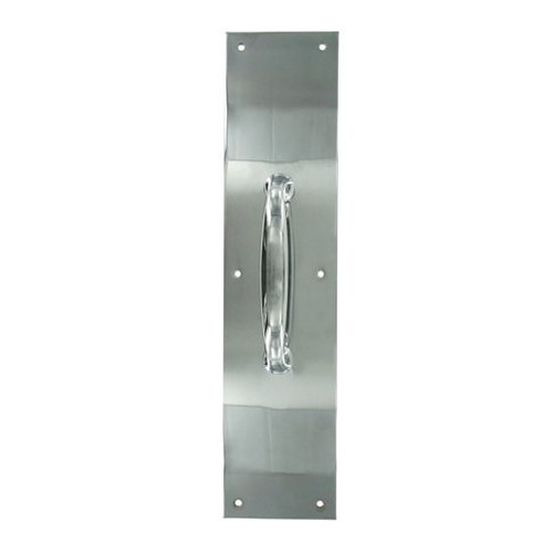Deltana Solid Brass 15" x 3 1/2" Push/Pull Plate with 5 1/2" Handle in Polished Chrome