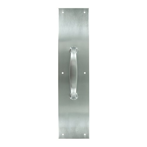Deltana Solid Brass 15" x 3 1/2" Push/Pull Plate with 5 1/2" Handle in Brushed Chrome