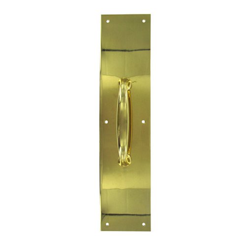 Deltana Solid Brass 15" x 3 1/2" Push/Pull Plate with 5 1/2" Handle in Polished Brass