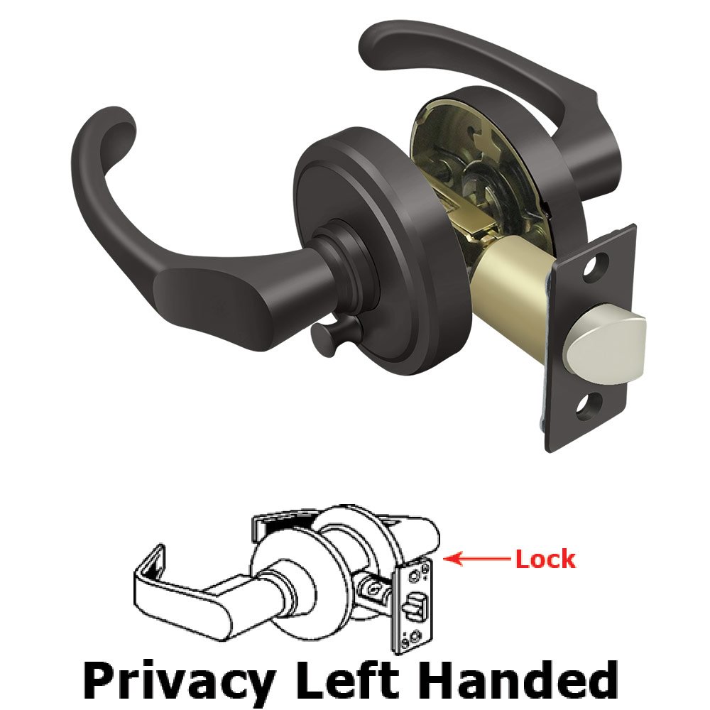 Deltana Left Handed Chapelton Lever Privacy in Oil Rubbed Bronze