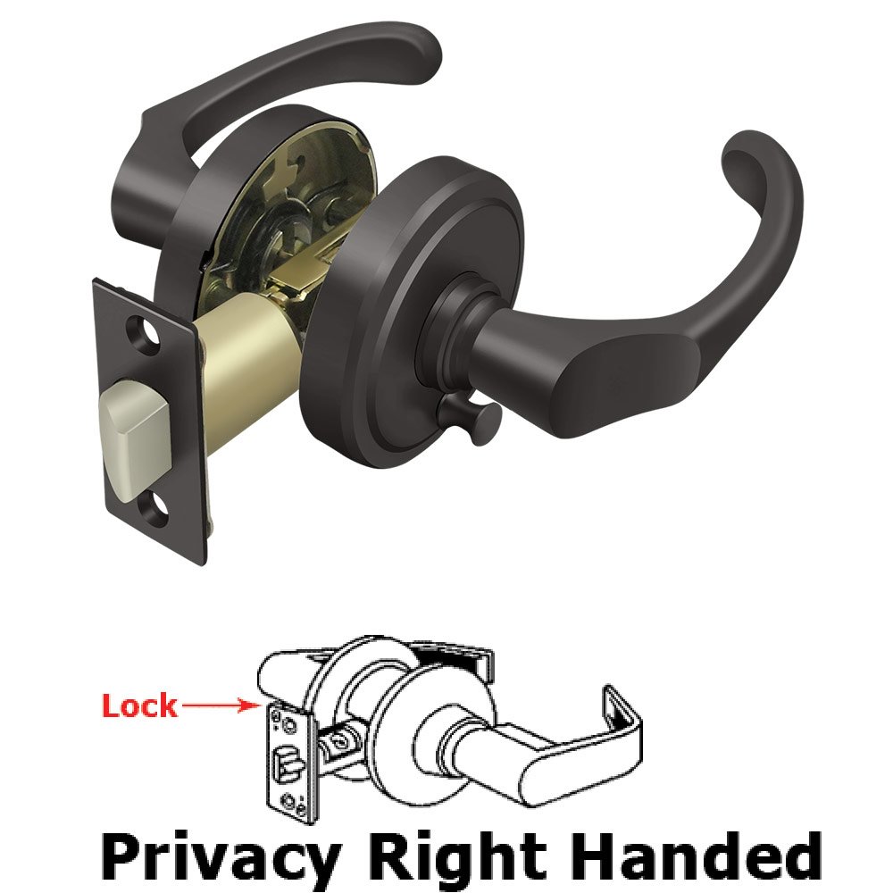 Deltana Right Handed Chapelton Lever Privacy in Oil Rubbed Bronze