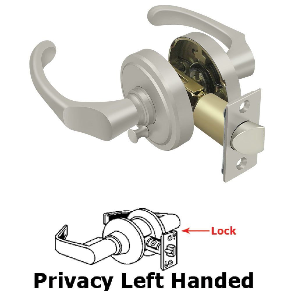 Deltana Left Handed Chapelton Lever Privacy in Brushed Nickel