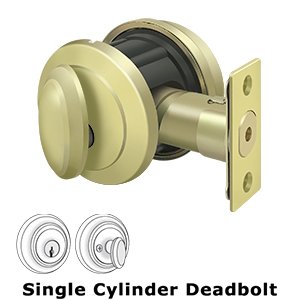 Deltana Solid Brass Port Royal Deadbolt Lock Grade 2 in Polished Brass