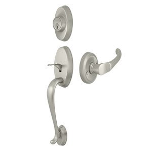 Deltana Riversdale Handleset with Chapelton Lever Entry in Brushed Nickel