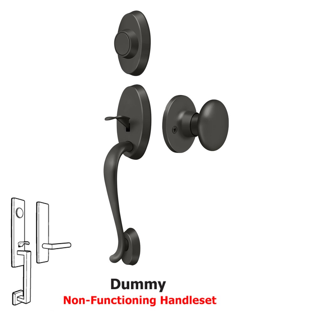 Deltana Riversdale Handleset with Round Knob Dummy in Oil Rubbed Bronze