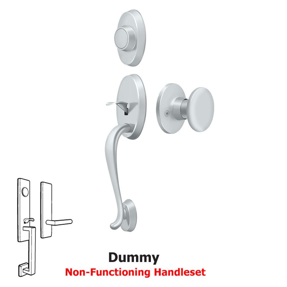 Deltana Riversdale Handleset with Round Knob Dummy in Polished Chrome