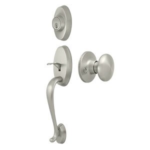 Deltana Riversdale Handleset with Round Knob Entry in Brushed Nickel