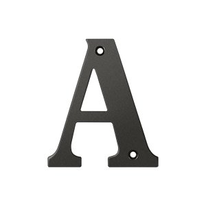 Deltana Solid Brass 4" Residential House Letter A in Oil Rubbed Bronze