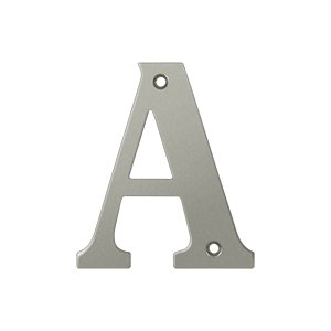 Deltana Solid Brass 4" Residential House Letter A in Brushed Nickel