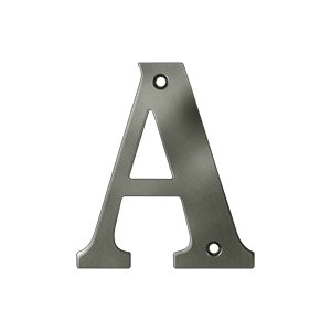 Deltana Solid Brass 4" Residential House Letter A in Antique Nickel