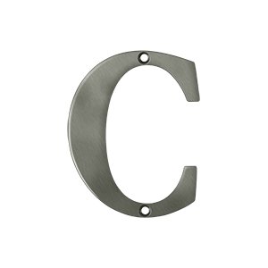 Deltana Solid Brass 4" Residential House Letter C in Antique Nickel