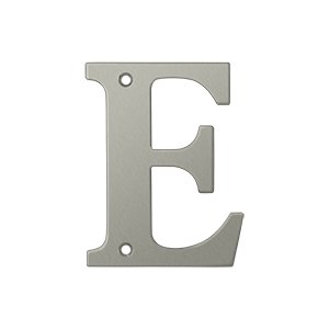 Deltana Solid Brass 4" Residential House Letter E in Brushed Nickel