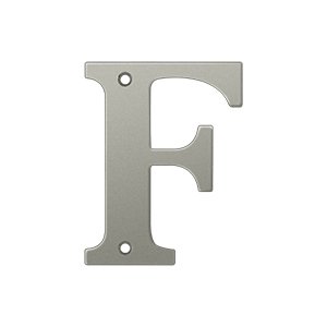 Deltana Solid Brass 4" Residential House Letter F in Brushed Nickel